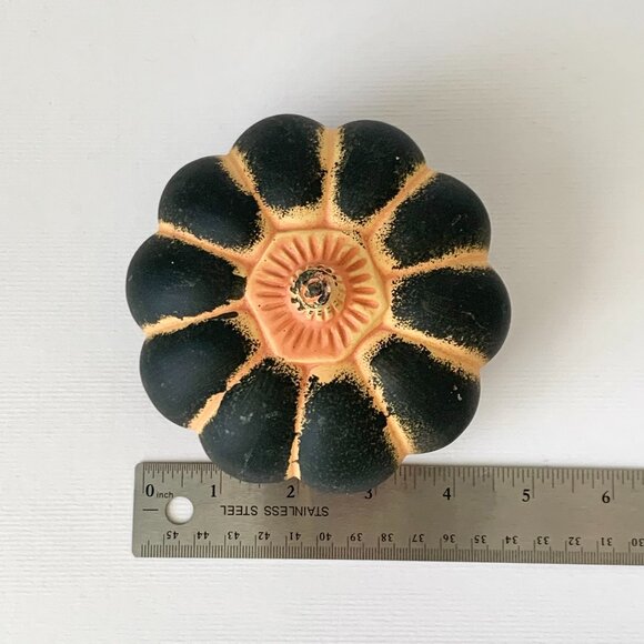 Ceramic Pumpkins Black Gourd Fall Halloween Home Decor Goth Whimsigoth Vintage - Picture 5 of 7